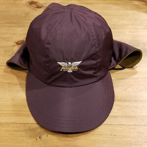 Vintage Fenwick Fishing Rod Hat Neck Flap Outdoor Fleece Lined Stretch Fit